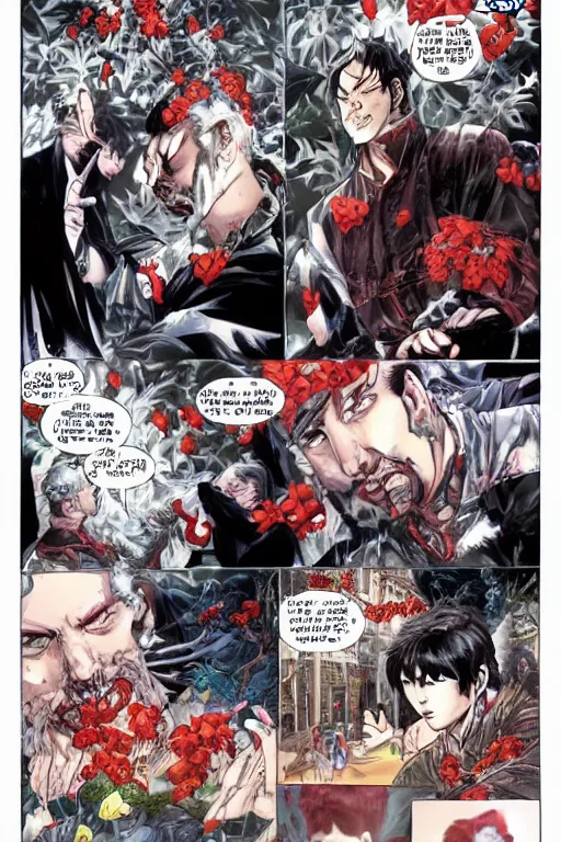 Image similar to 中 元 节, 中 国 鬼 节, king of hell, comic book page