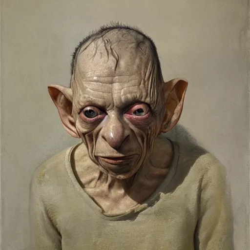 Image similar to “An Andrew Wyeth painting of Gollum”