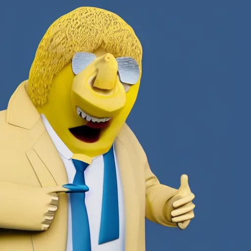 Image similar to boris johnson as a banana, ultra realistic details, humor, 8 k