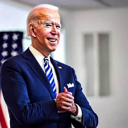 Image similar to joe biden as a cyborg, award winning presidential campaign photography