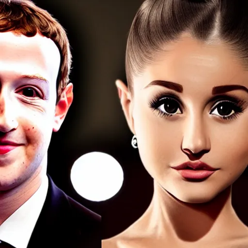 Image similar to mark zuckerberg face on ariana grande, deep fake