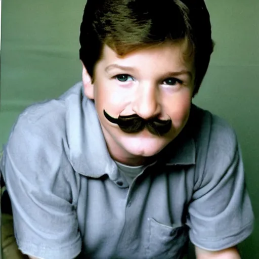 Prompt: baby Nathan Fillion with mustache