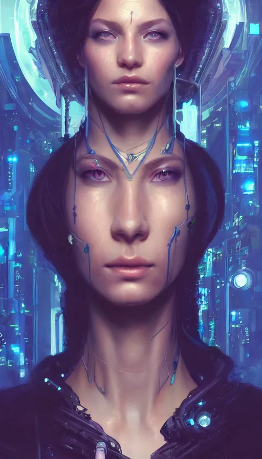 Image similar to cyberpunk, perfectly-centered-Portrait of the most beautiful woman on the planet, insane, intricate, highly detailed, digital painting, artstation, concept art, smooth, sharp focus, illustration, Unreal Engine 5, 8K, art by artgerm and greg rutkowski and alphonse mucha