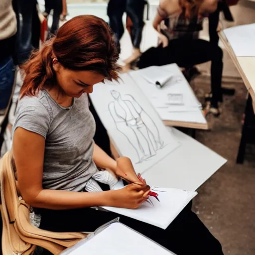 Prompt: woman sketching a woman woman sketching a woman woman sketching a woman woman sketching a woman woman sketching a woman