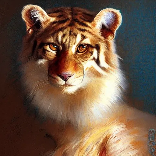 Image similar to a portrait of an animal wearing t shirt. highly detailed painting by gaston bussiere, craig mullins, j. c. leyendecker, furry