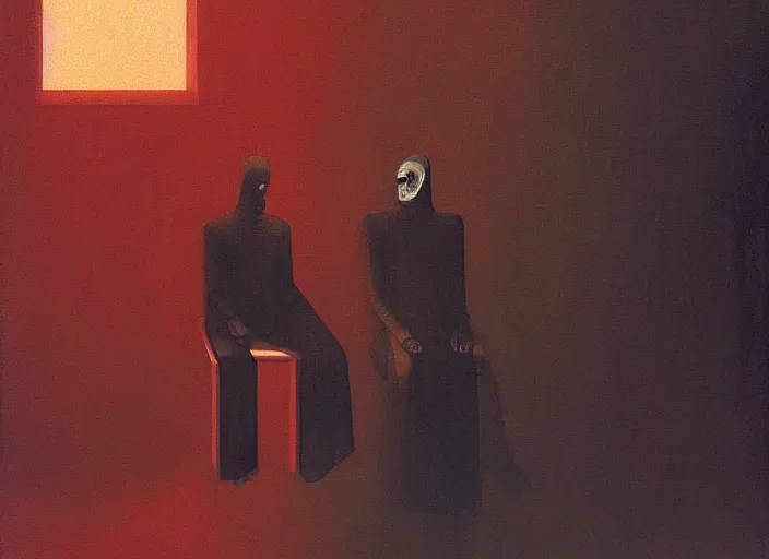 Image similar to portrait of me and you, science fiction, Edward Hopper and James Gilleard, Zdzislaw Beksinski highly detailed