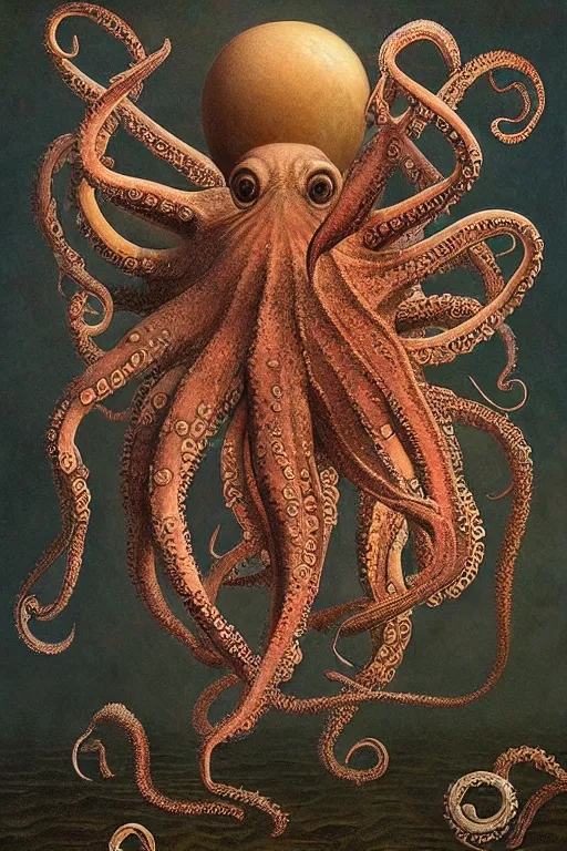 Image similar to Intricate stunning highly detailed octopus, digital painting by agostino arrivabene and Vladimir Kush, surreal, ultra realistic, artstation