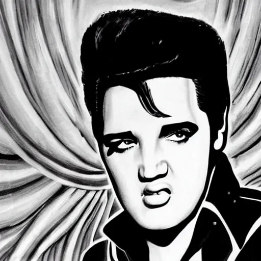 Prompt: elvis presley performing in a jumpsuit, art by alessandro pautasso, highly detailed, beautiful