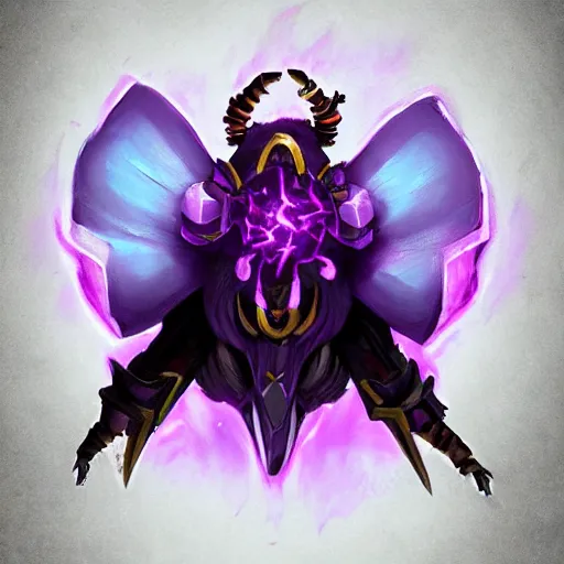 Image similar to arcane style void bee creature, violet spike smoke, bright art masterpiece artstation. 8k, sharp high quality artwork in style of Jose Daniel Cabrera Pena and Greg Rutkowski, concept art by Tooth Wu, blizzard warcraft artwork, hearthstone card game artwork, violet flower, violet flower, violet flower, portal