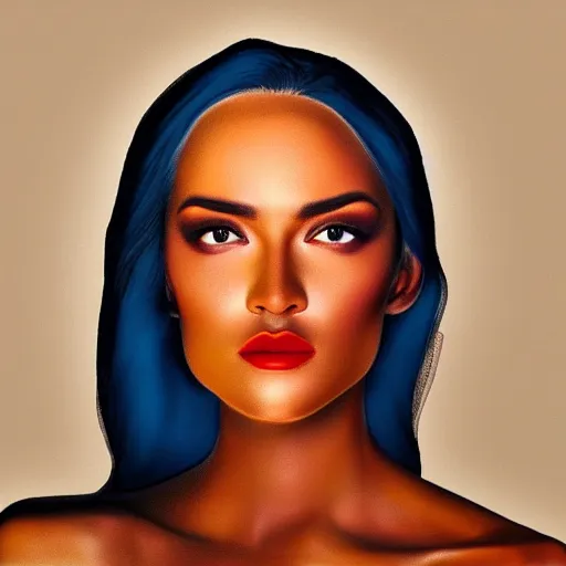 Image similar to the most beautiful woman in the world, realistically shaded face