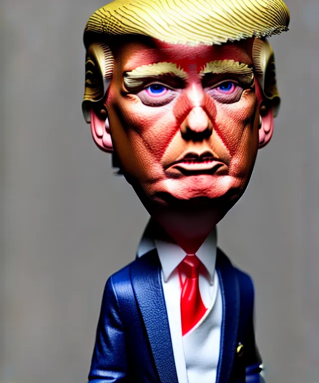 Image similar to hyperrealistic 3d model of Donald Trump as a doll, 8k octane beautifully detailed render, post-processing, extremely hyperdetailed, intricate, epic composition, cinematic lighting + masterpiece, trending on artstation, very very detailed, masterpiece, stunning