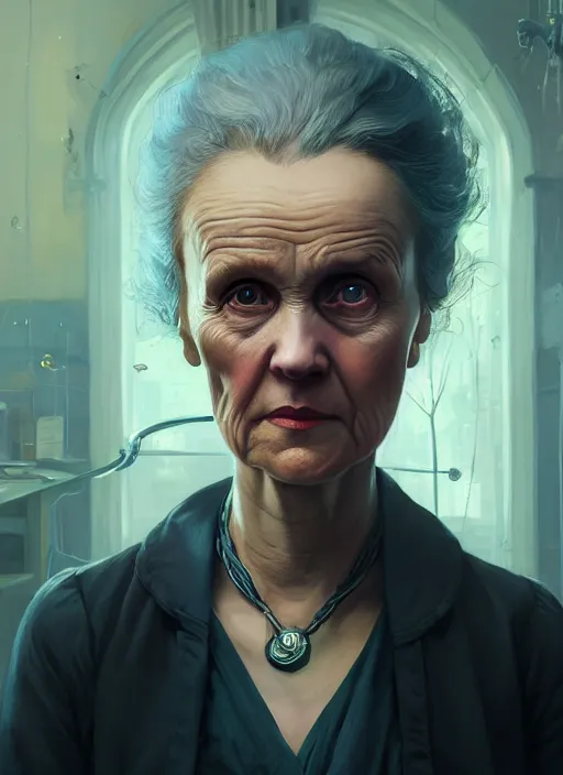 Image similar to highly detailed portrait of marie curie in gta v, stephen bliss, unreal engine, fantasy art by greg rutkowski, loish, rhads, ferdinand knab, makoto shinkai and lois van baarle, ilya kuvshinov, rossdraws, tom bagshaw, global illumination, radiant light, detailed and intricate environment