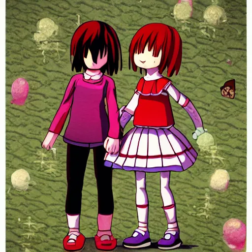 Image similar to monoko and monoe yume Nikki