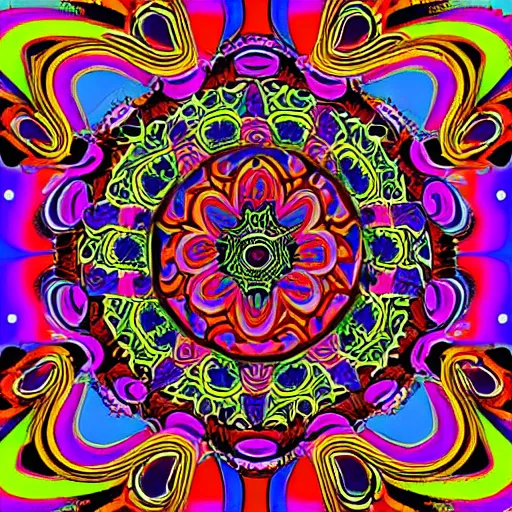 Image similar to Fillmore concert poster for The Bozone April 20, 1969 by Victor Moscoso, by Wes Wilson, by Glen Orbik, psychedelic, intricate paisley filigree, Bozo the clown. Circus motif, red clown nose, infinite fractal mandala tunnel, day-glo colors, Unreal Engine, HD 4D, flowing lettering