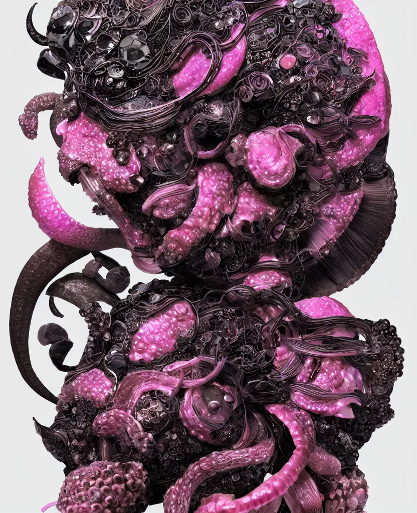 Prompt: fully black background. background hex 000000. goddess princess face close-up portrait ram skull. japanese coloured paper bas relief paper sculpture. jellyfish phoenix head, nautilus, orchid, skull, betta fish, bioluminiscent creatures, intricate artwork by Tooth Wu and wlop and beeple. octane render, trending on artstation, greg rutkowski very coherent symmetrical artwork. cinematic, hyper realism, high detail, octane render, 8k