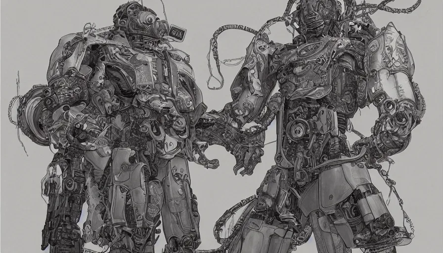 Prompt: A Katsuya Terada painting of a cyborg wedding, lineart, 3d, paint texture, uplight, high resolution, octane rendered, unreal engine, illustration, trending on artstation, masterpiece, 8k, wow