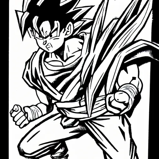 Image similar to goku drawn by steve ditko