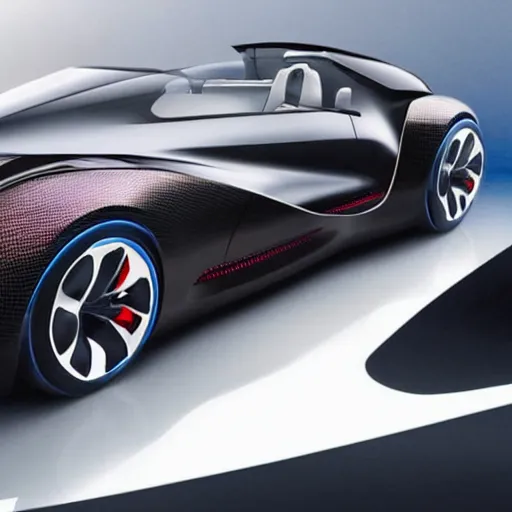 Image similar to a new concept car by tesla and bugatti