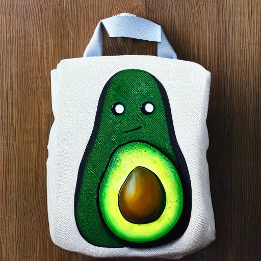 Prompt: avocado backpack, studio photo, fun design