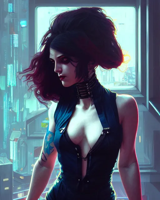 Prompt: beautiful female punk, portrait, cyberpunk, symmetry, detailed, elegant, intricate, dynamic lighting, hyperrealism, digital art, digital painting, artstation, wlop, sharp focus, illustration, art by artgerm and greg rutkowski and alphonse mucha, 8 k