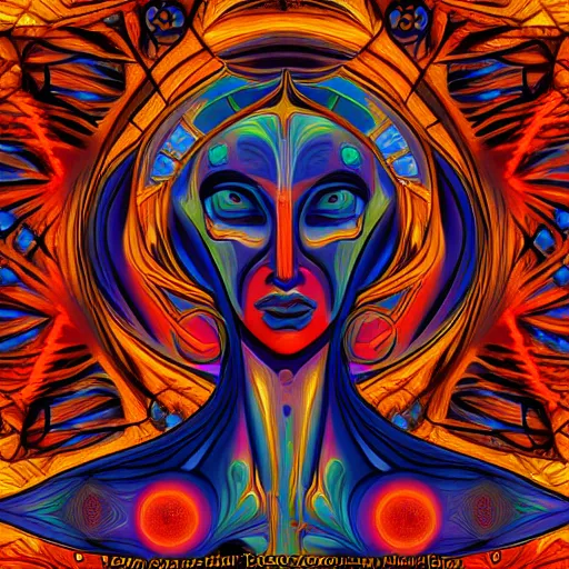 Prompt: visions of hildegard ancient psychedelic art, high resolution, digital painting, trending on artstation