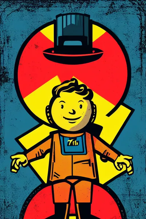 Image similar to fallout 7 6 retro futurist illustration art by butcher billy, sticker, colorful, illustration, highly detailed, simple, smooth and clean vector curves, no jagged lines, vector art, smooth andy warhol style