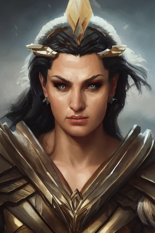 Image similar to amazon valkyrie athena, d & d, fantasy, portrait, highly detailed, headshot, digital painting, trending on artstation, concept art, sharp focus, illustration, art by artgerm and greg rutkowski and magali villeneuve