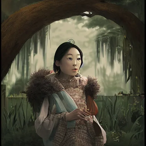 Prompt: a portrait of a character in a scenic environment by Shunji Dodo
