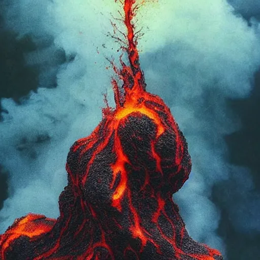 Image similar to realistic steams of lava, oozing out of a dark female figure in artistic poses, nature photography, mesmerizing, intricate, incredible, dynamic, ornate, taken by Annie Leibovitz, DMT realm, fear of unknown, highly detailed, 8k, trending on pinterest,