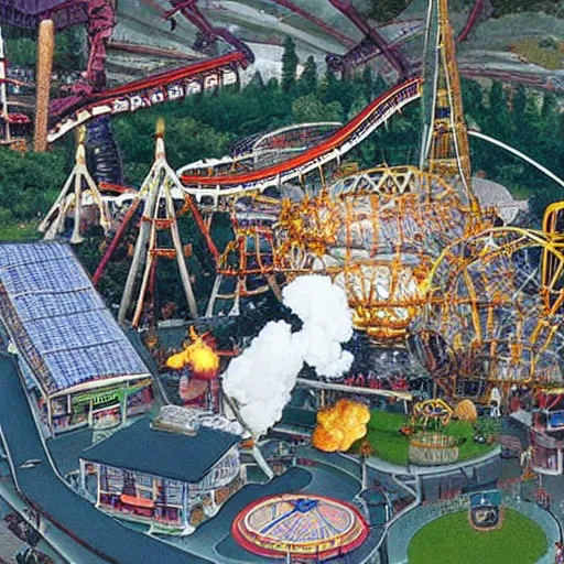 Image similar to a theme park being nuked