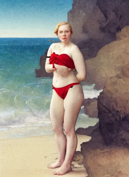 portrait Gwendoline Christie as sea lifeguard on the Stable