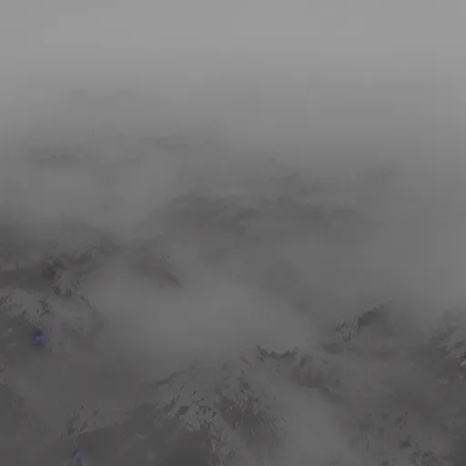 Image similar to “ aerial view of mountains in the fog, vector art, 1 0, 0 0 0 feet ”