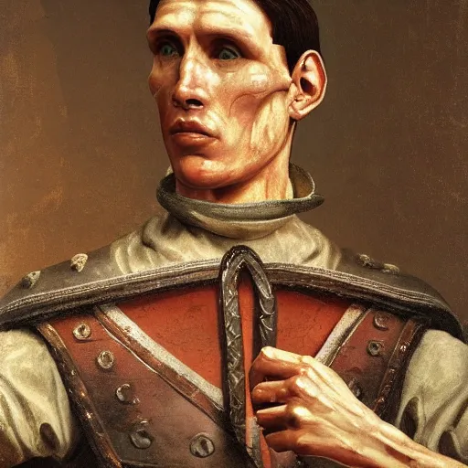 Image similar to Jerma985 in Ancient Rome, detailed, highly detailed, heroic, epic, complex, very detailed, realistic, HD quality, 8k resolution, body and headshot, Oil Painting, Italian Renaissance Painting of Jerma985, Italian Renaissance Painting Style, Renaissance Painting Style, Painting, Trending on Artstation