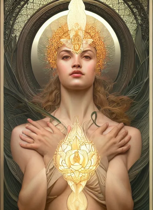 Image similar to perfectly detailed lotus!!! blessed by nature with ever - increasing physical mental perfection, symmetrical! intricate, sensual features, highly detailed, biblical divine holy perfection!! digital painting, artstation, concept art, smooth, sharp focus, illustration, art by artgerm and greg rutkowski and alphonse mucha