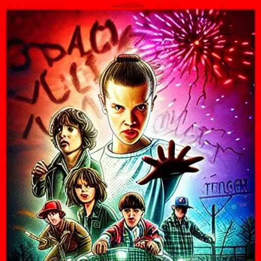 Image similar to promotional poster for stranger things only tupac is the actor playing the roll of eleven. highly realistic