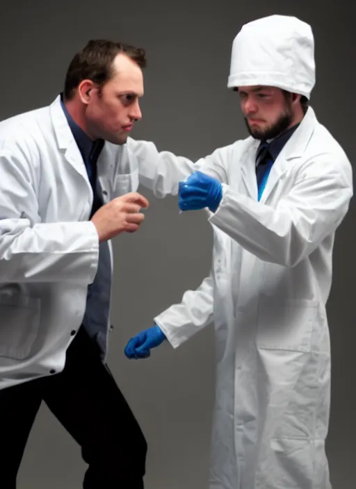 Image similar to chromatograph beats a man in a white coat