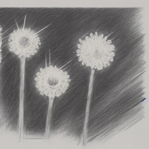 Prompt: sketch of detailed pencil flowers in pastel tones in style of László Moholy-Nagy.