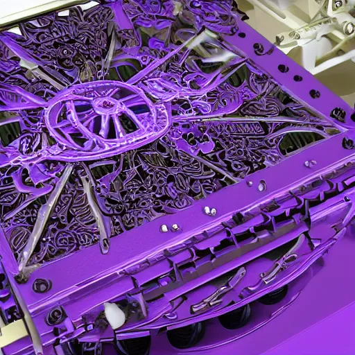 Prompt: large purple intricate machine photorealistic