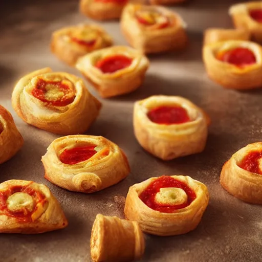 Image similar to totinos pizza rolls, dany devito, pizza roll party, photorealistic, highly details, intricate, unreal engine 5, cinematic, bokeh, volumetric lighting, epic, serious