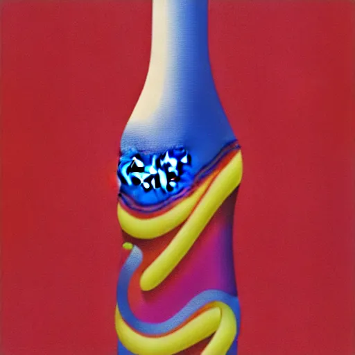 Image similar to coke bottle by shusei nagaoka, kaws, david rudnick, airbrush on canvas, pastell colours, cell shaded, 8 k