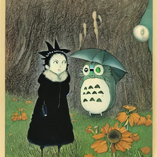 Image similar to by remedios varos, my neighbor totoro and moomin