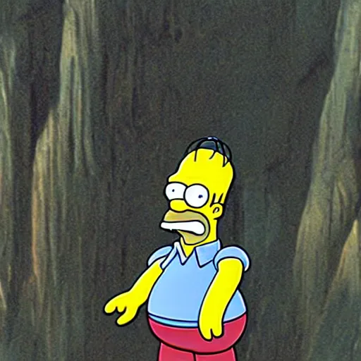 Image similar to homer simpson in the lord of the rings