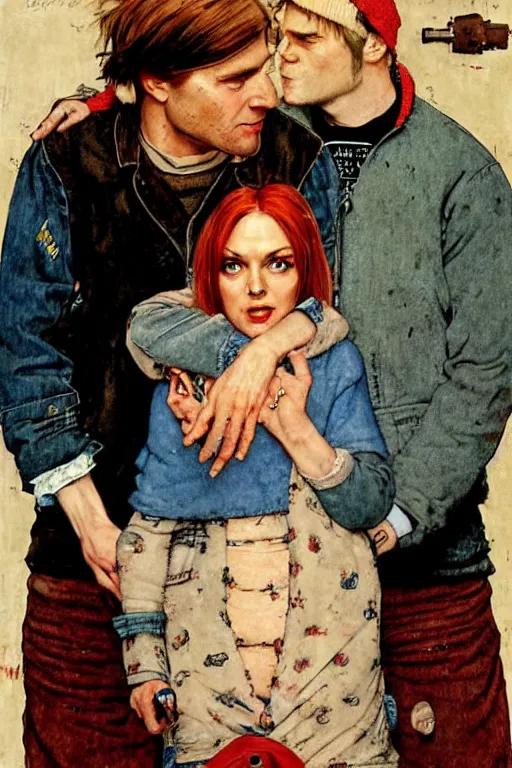 Image similar to eternal sunshine of the spotless mind painted by Norman Rockwell