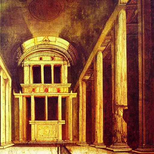 Prompt: The Temple of all Religions painting by Leonardo da Vinci