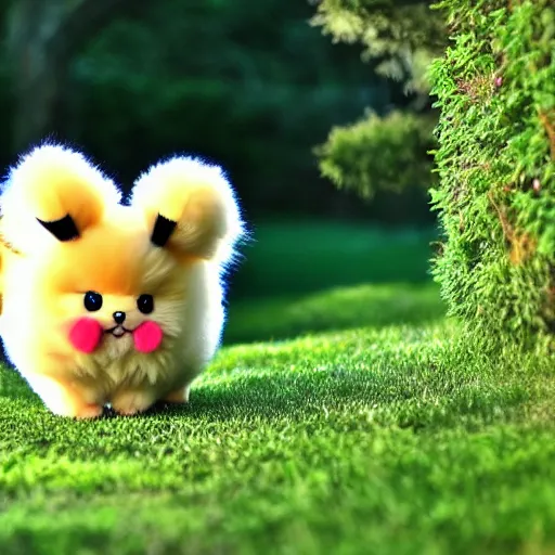 Image similar to Photo of a real life Pokemon, cute!!!, fluffy!!!, adorable!!!, ultra realistic!!!, golden hour, sharp focus