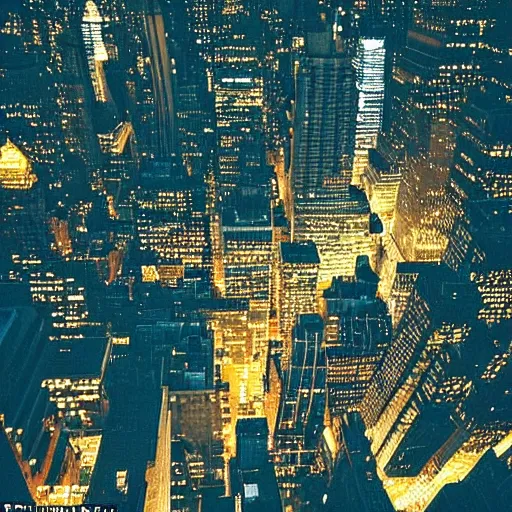 Image similar to a aesthetic beautiful photo of new york city at night from the ground