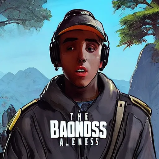 Image similar to the music artist blackbear as a character in apex legends