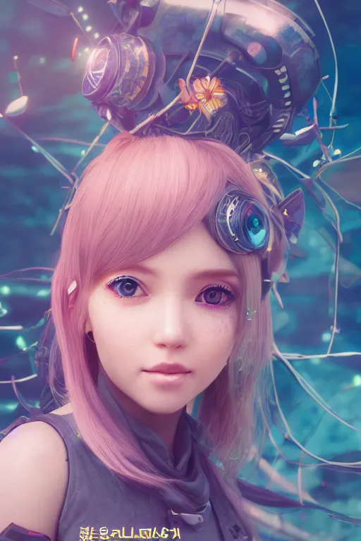 Image similar to solarpunk girl kawaii, ultra realistic, concept art, intricate details, highly detailed, photorealistic, octane render, 8 k