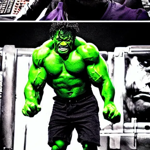 Image similar to lil uzi as the hulk