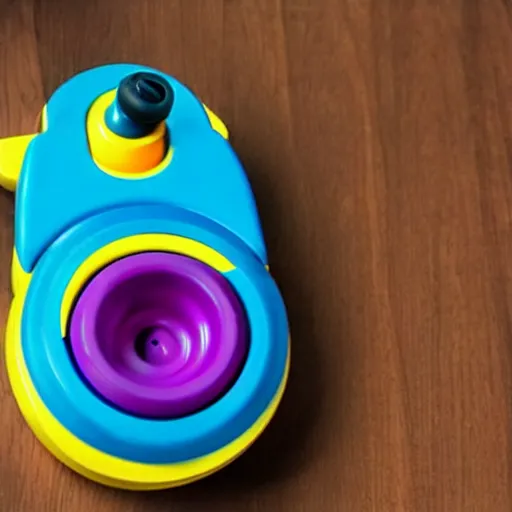 Prompt: product photo of a bop it toy called stop it